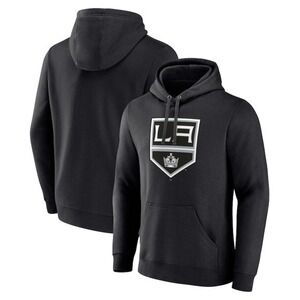 Red Jacket NHL Mens Los Angeles Kings Antigua Black Logo Victory Pullover Hoodie